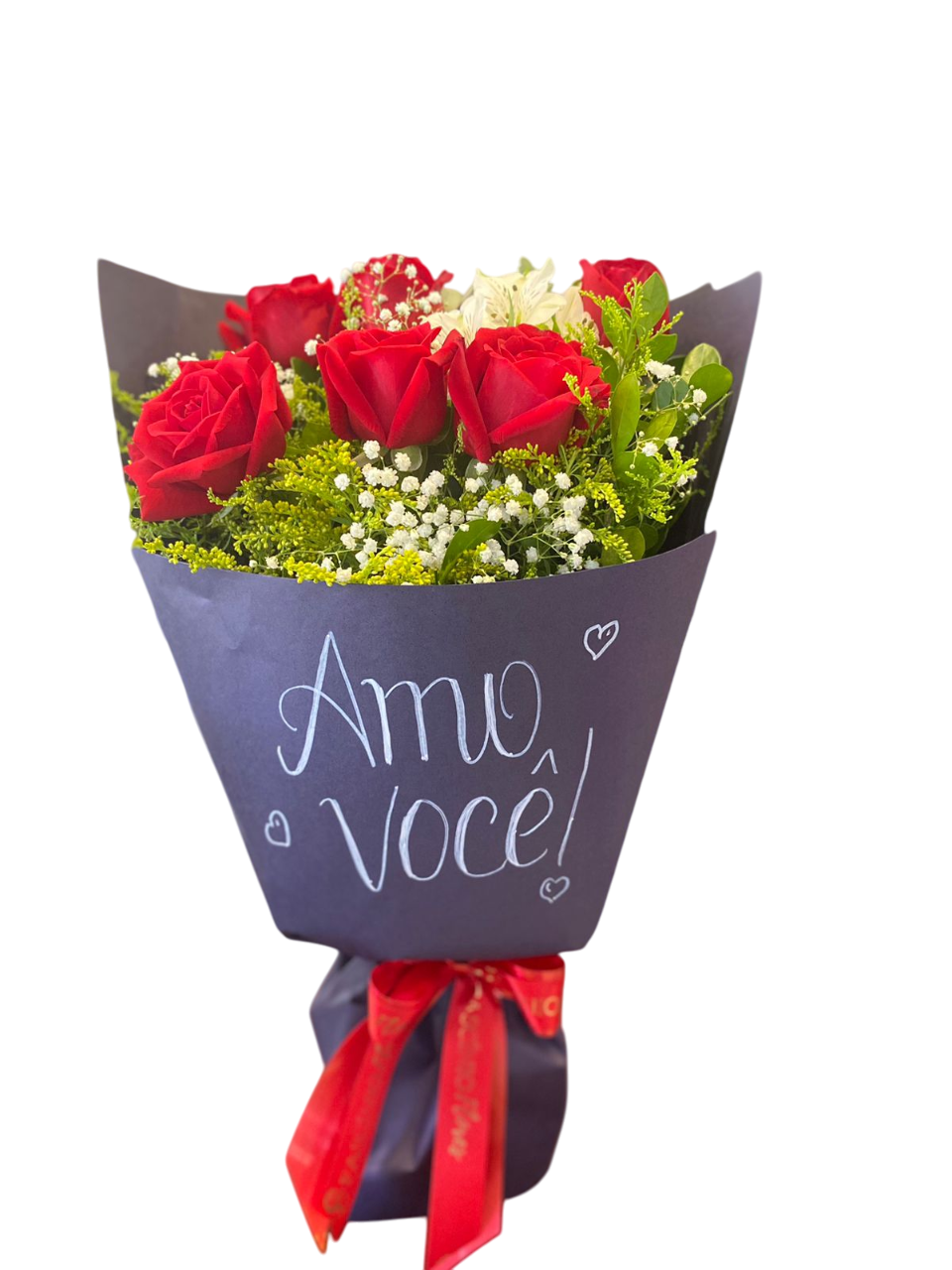 Ramalhete 06 vermelhas Importadas - AMO VOC� 