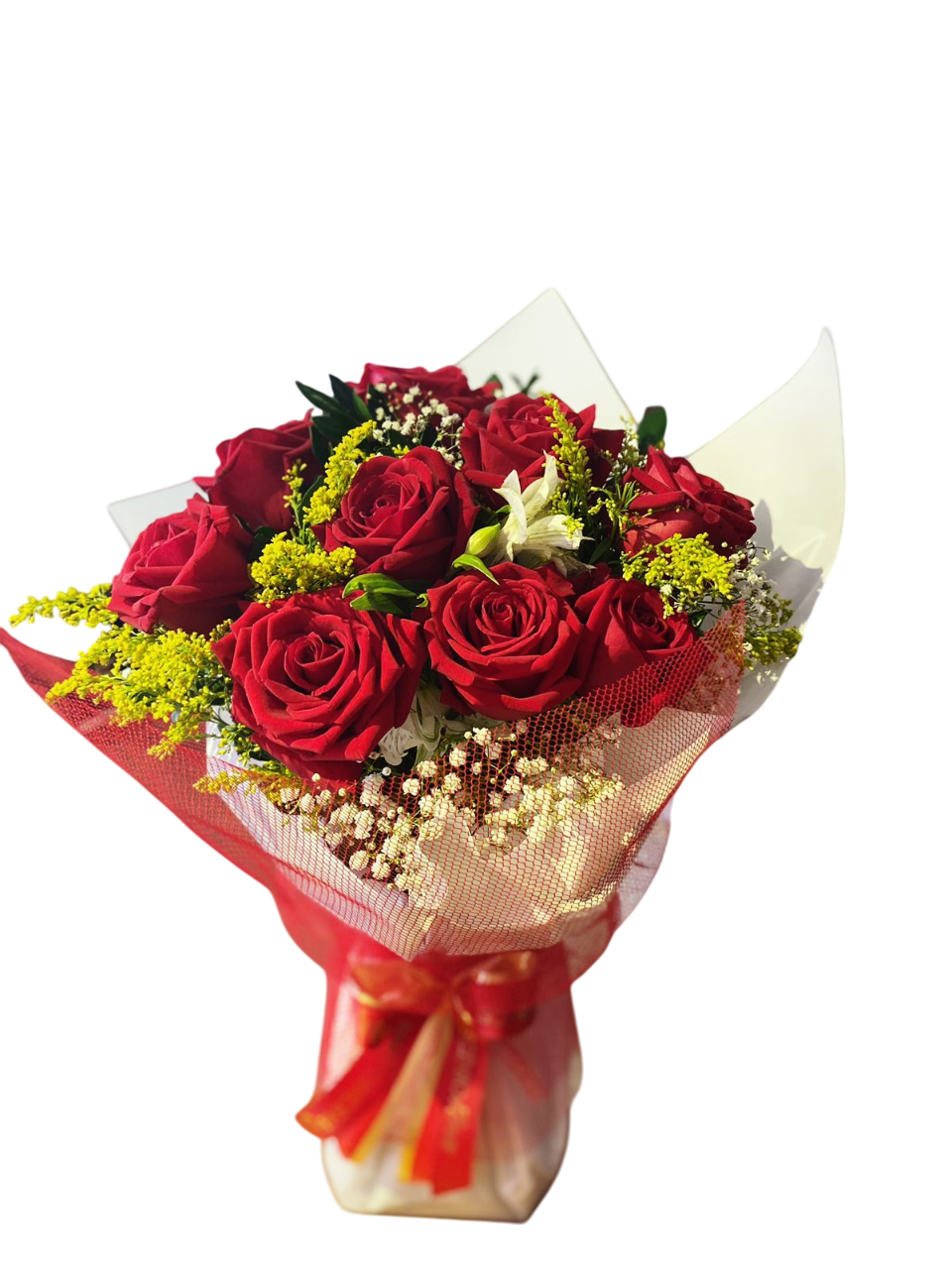 RAMO 10 ROSAS VERMELHAS